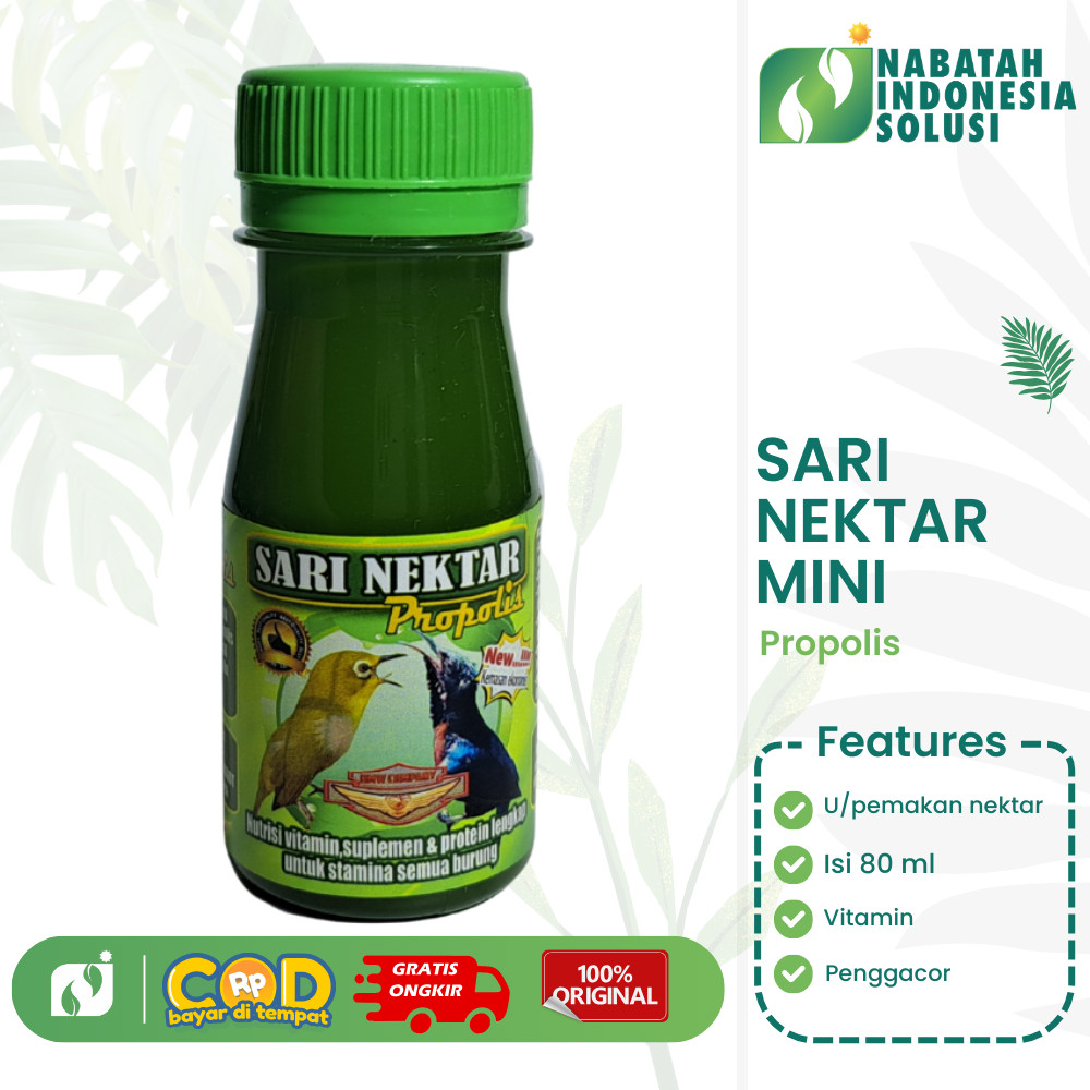Sari Nektar Mini 80ml Vitamin Burung Pleci Kolibri Cucak Ijo Nutrisi Gacor Harian