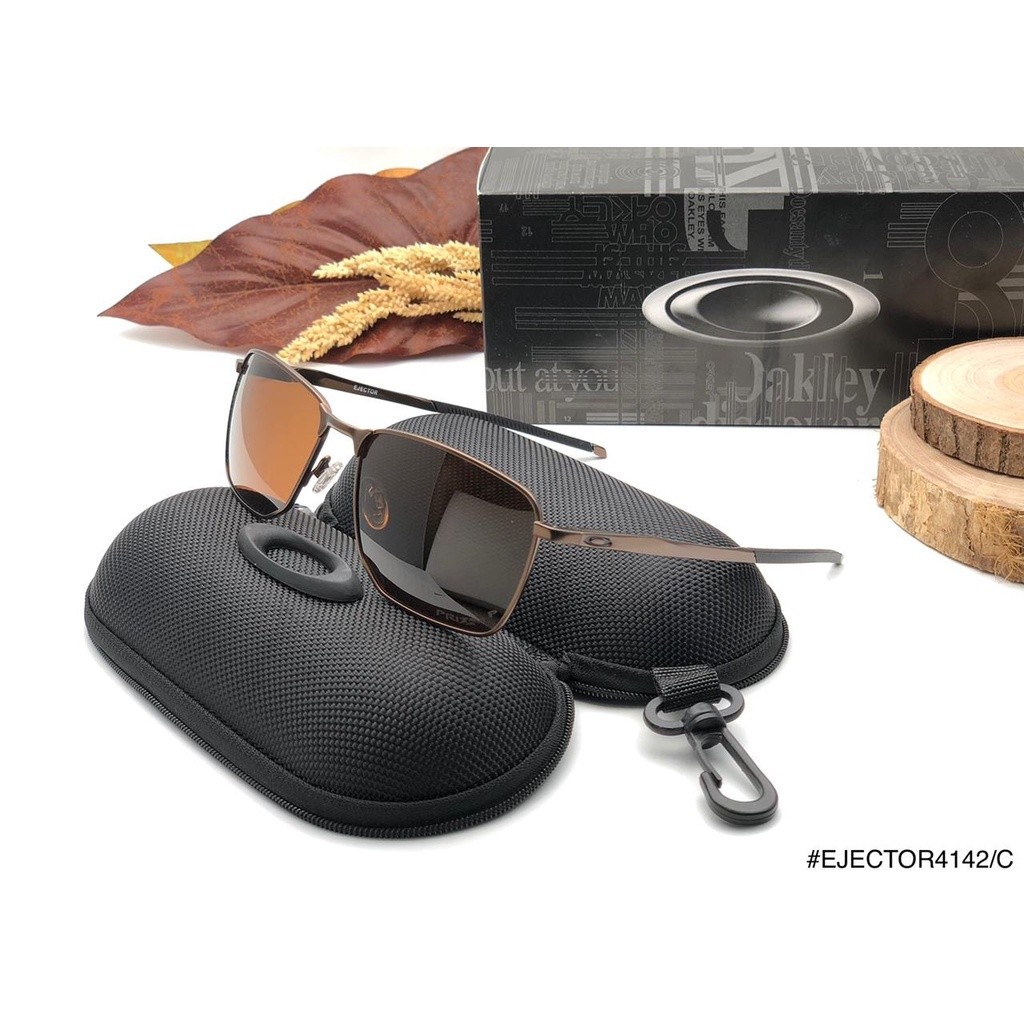 KACAMATA FASHION KEREN PRIA OKLEY EJEKTOR 4142 FRAME TITANIUM PREMIUM LENSA POLARIZED ANTI SILAU BAN