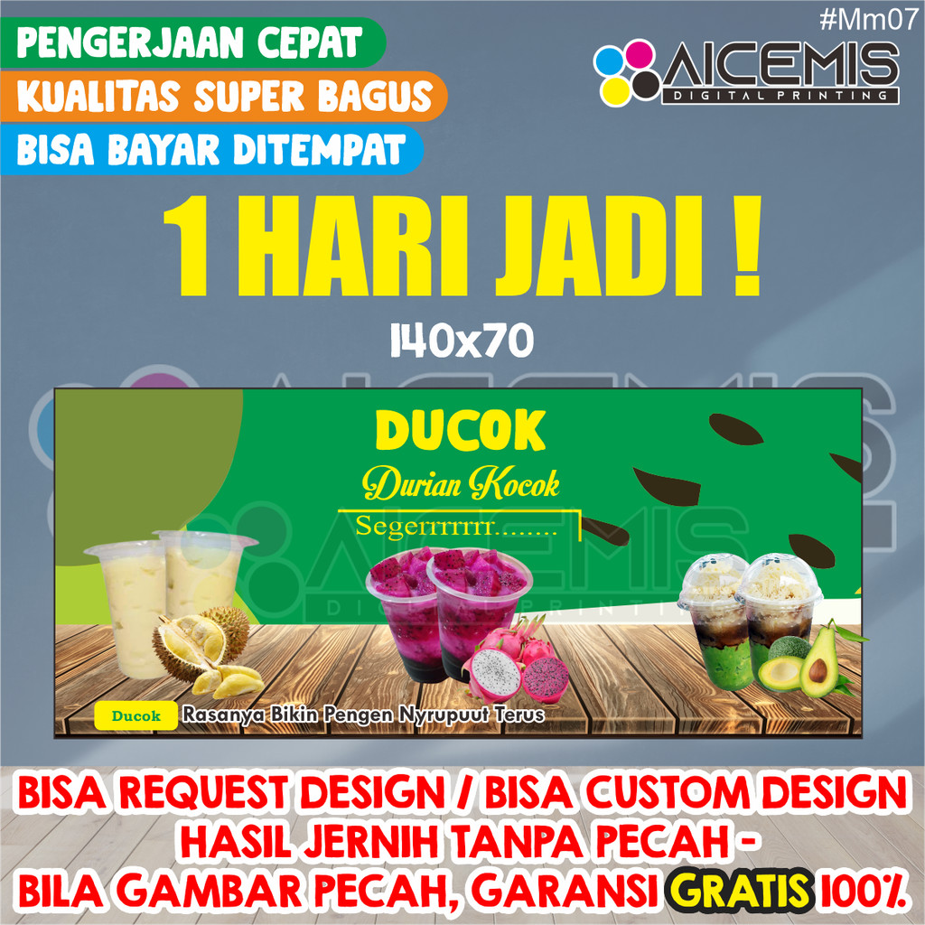 Banner Berdiri Alpukat Kocok / Spanduk Makanan / Spanduk Banner Jualan / Spanduk Ulang Tahun / Spand