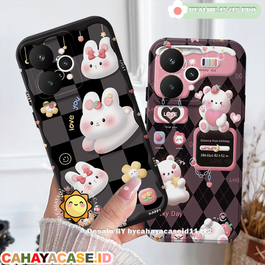 Case Realme 15 / Realme 15 Pro / Realme 14 / Realme 14T / Realme 9 - Softcase Karakter Bear Lucu
