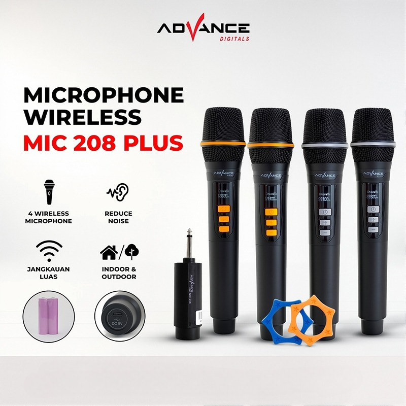 MIC WIRELESS ADVANCE MIC208 PLUS MICROPHONE TANPA KABEL ISI 4