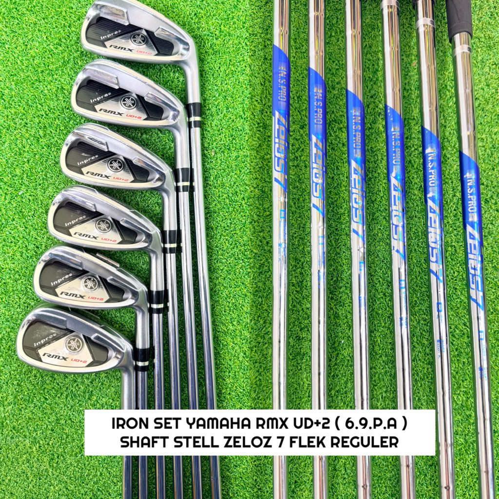 READY Set Iron Golf Jepang RMX UD+2 6.9.P.A Shaft Steel Zelos 7 Flex Reguler Second Original PROMO T