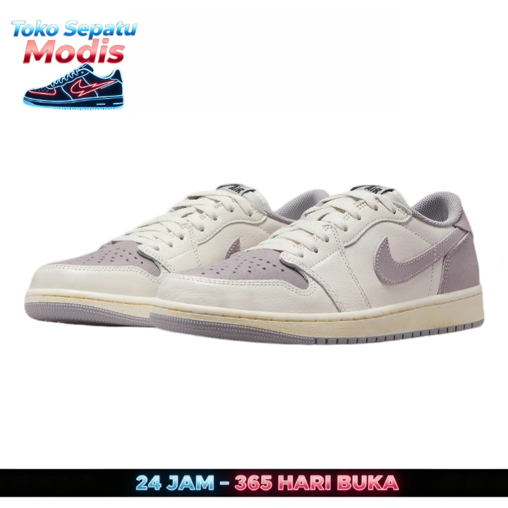 Nike Air Jordan 1 Low OG Suasana Abu-abu, Sepatu Kets