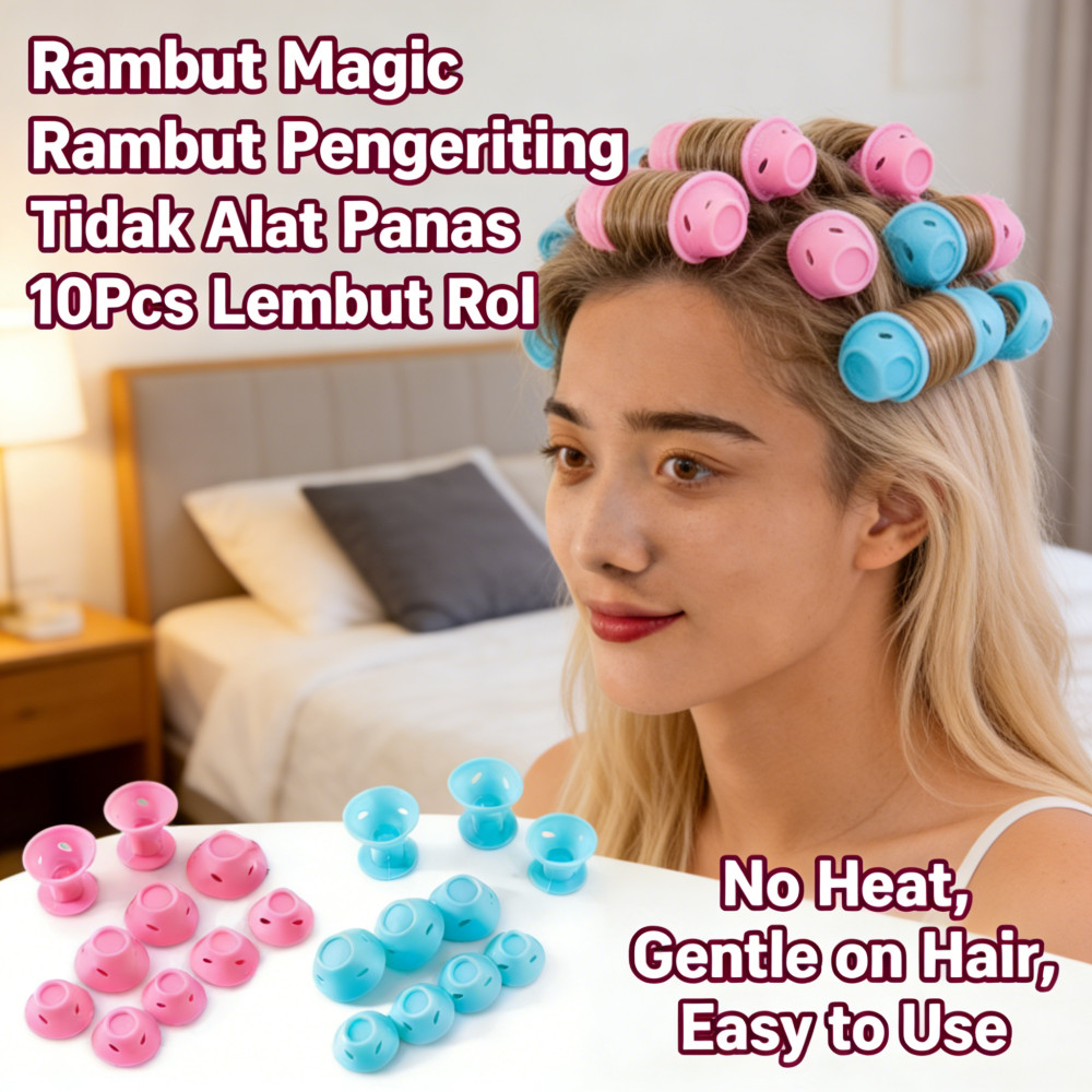 Rambut Magic Rambut Pengeriting Alat Tidak Panas 10Pcs Lembut Rambut Rol