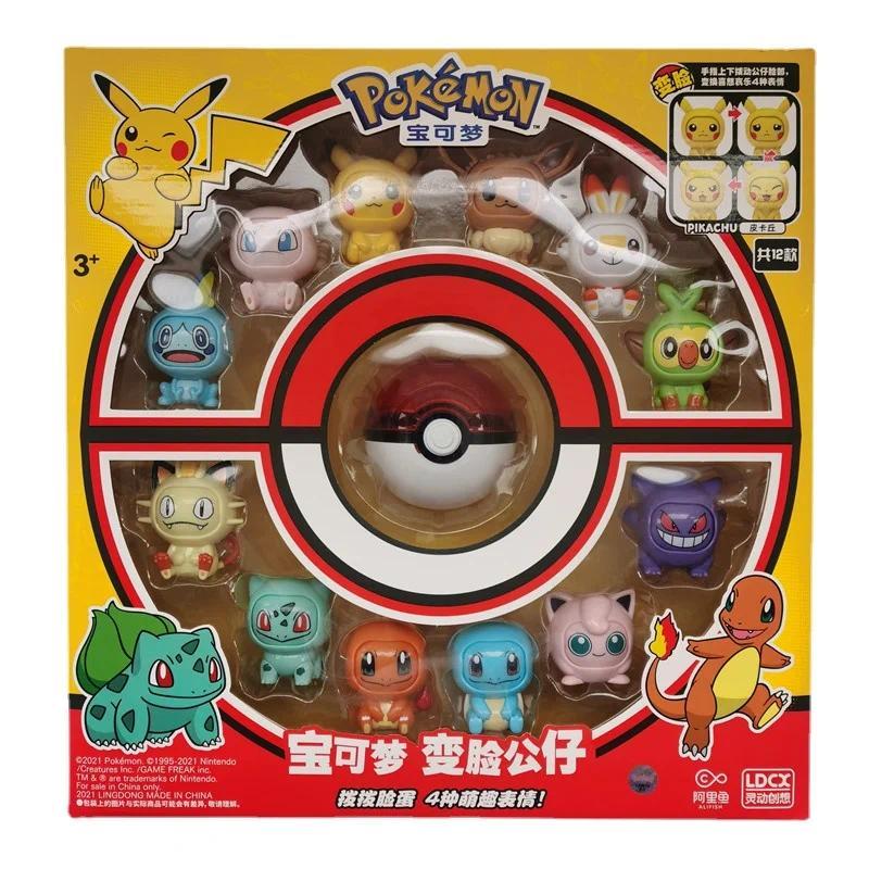 New Genuine Pokemon Face anging Figures Pikau armander Bulbasaur Pokeball Anime Action Figure Model 
