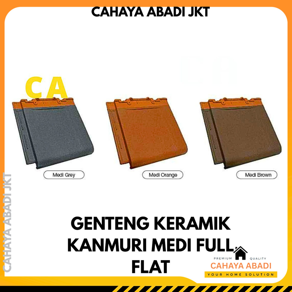 GENTENG KERAMIK KANMURI MEDI FULL FLAT