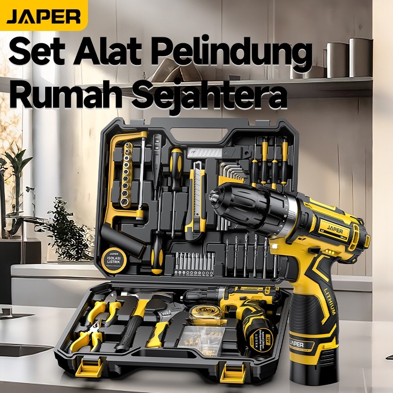 Mesin Bor Cordless Unit Saja Tanpa Baterai Tanpa Charger Original JAPER Cordless Drill Mesin bor bat