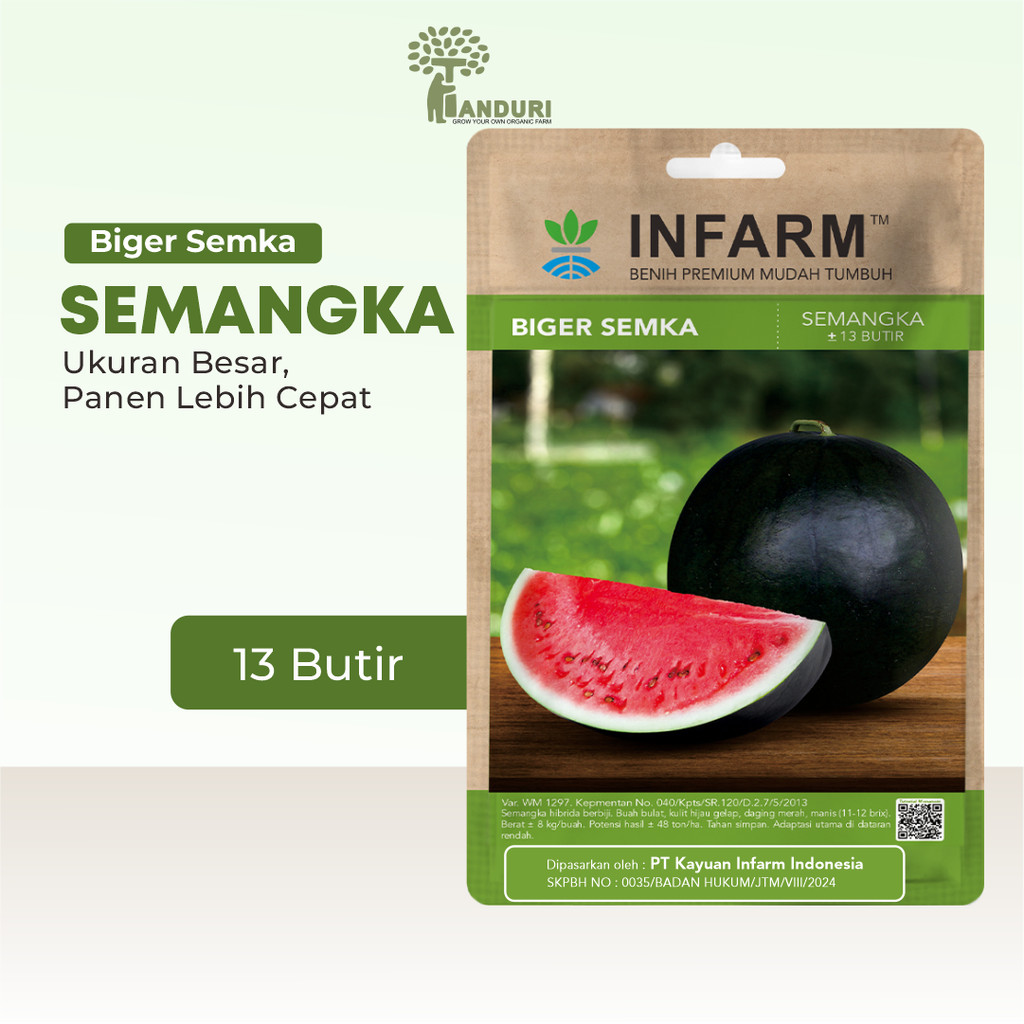 TANDURI - Benih Buah Semangka Merah Unggul, Bibit Buah Semangka Merah Jumbo Hibrida Super Bibit