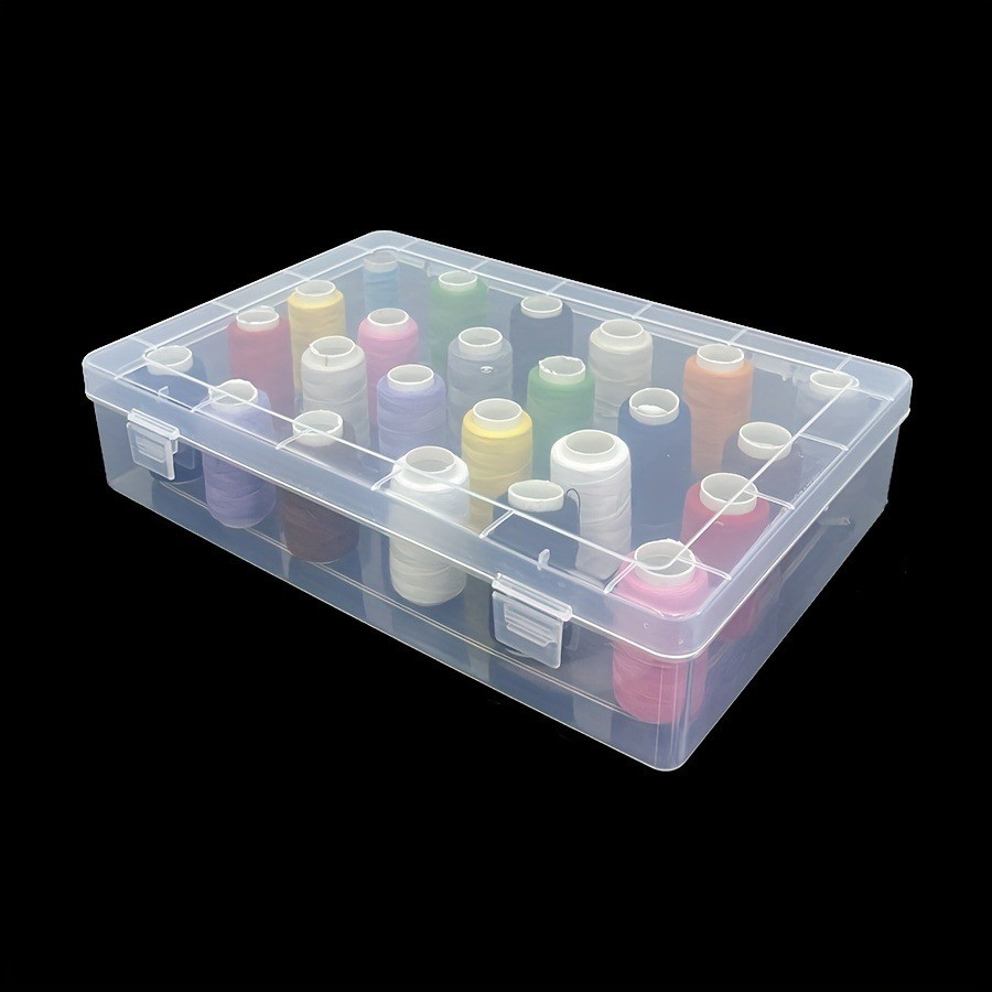 1pc 24/42-Axis Sewing Thread Box,  Clear Plastic Thread Bobbin , Y Sewing Accessories Storage Box (S