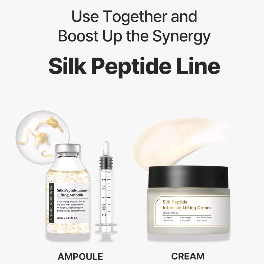 Sungboon Editor Silk Peptide Intensive Lifting Cream 50ML | Silk Petide Lifting Ampoule 35ML Sungboo