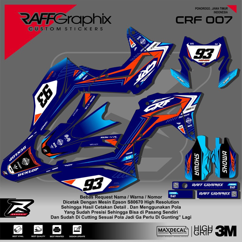 decal crf supermoto - decal crf 150- decal crf full body -decal crf custom