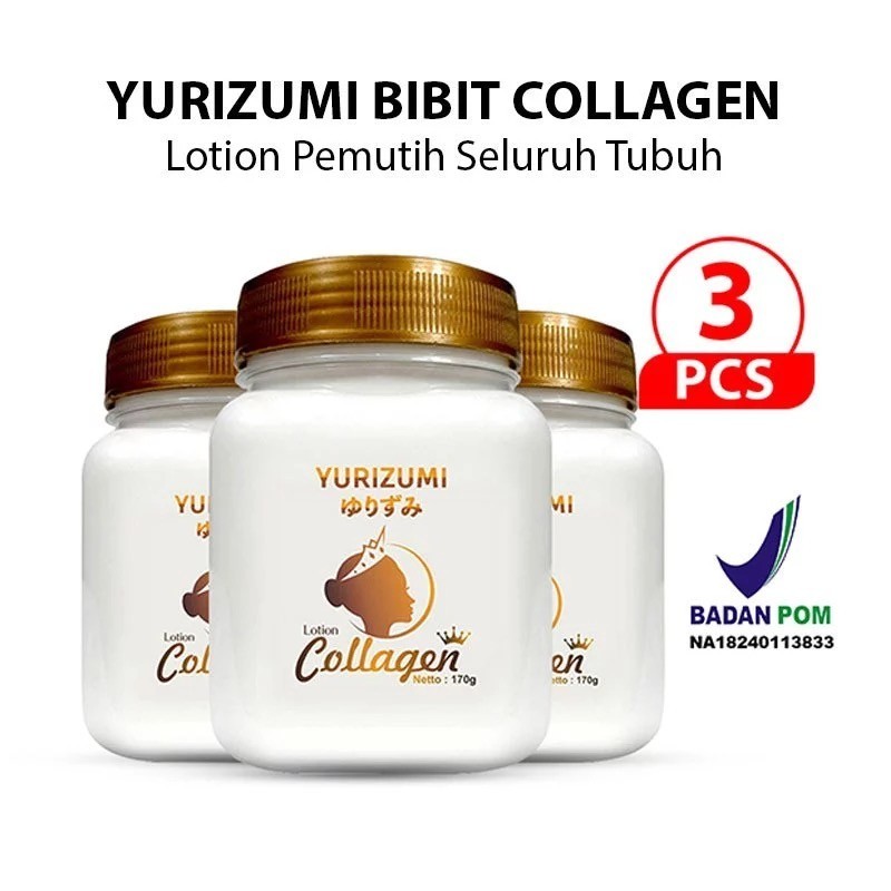 [ BPOM ] Paket 3 pcs Bibit Collagen Lotion Krim Pemutih Badan Pemutih Wajah mujarab