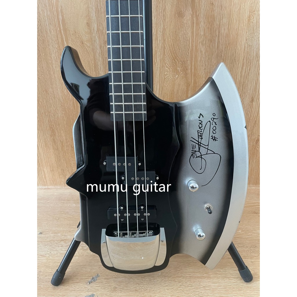 Bass Gene Simmons 4 String Electric Bass Guitar Rosewood Fretboard Black