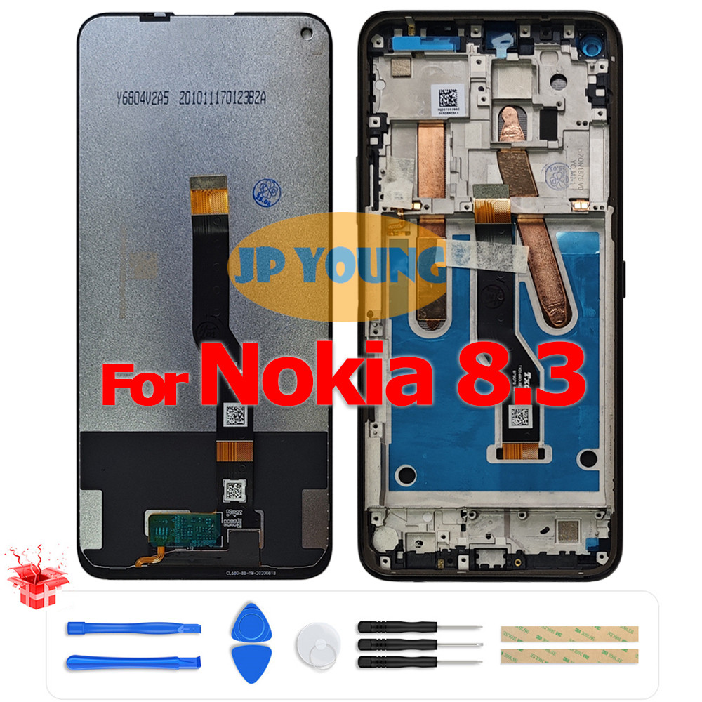 Original 6.81" LCD Tou Screen gitizer Assembly with Frame for Nokia 8.3 5G TA-1243/TA-1251 - Replace