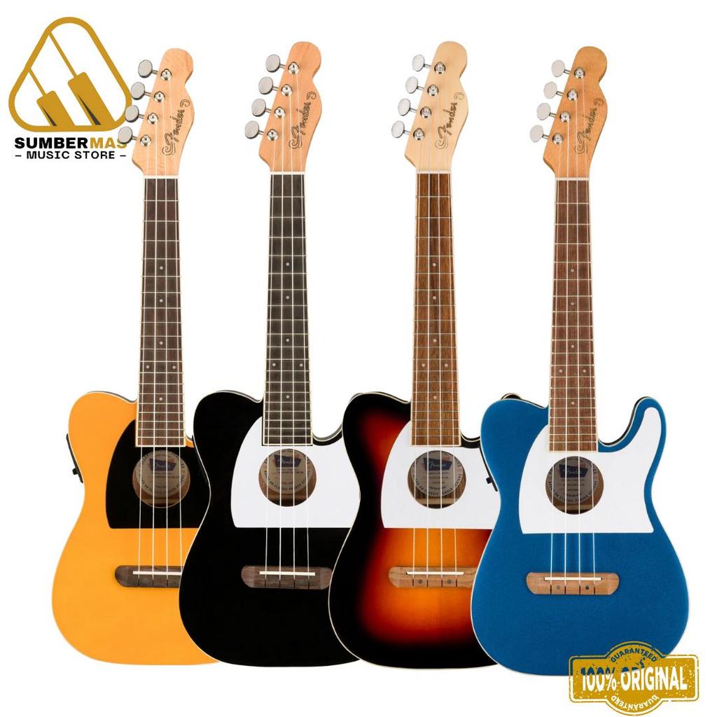 Fender Fullerton Telecaster Ukulele - Ukulele Elektrik Body Telecaster Mini 4-Senar With Preamp Orig