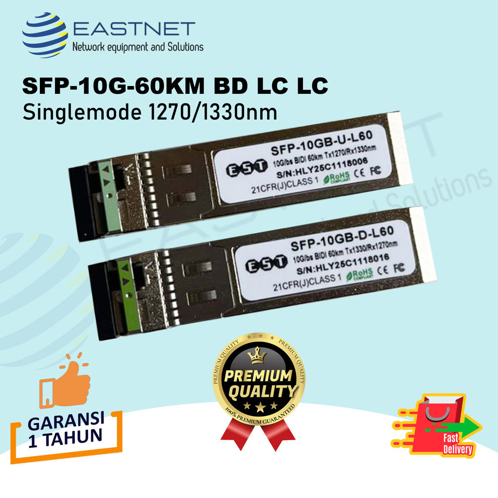 SFP BiDi 10G 60 KM Compatible Mikrotik Cisco Huawei LC BIDI (1 PAIR)