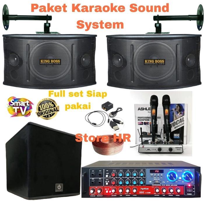 paket karaoke rumah komplit Speaker KING BOSS 10 inch Subwofer 12 inch