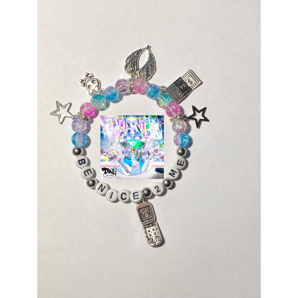 Handmade bladee be nice to me bracelet|with Yung lean charli xcx y2k money ecco2k thaiboy hyperpop 2