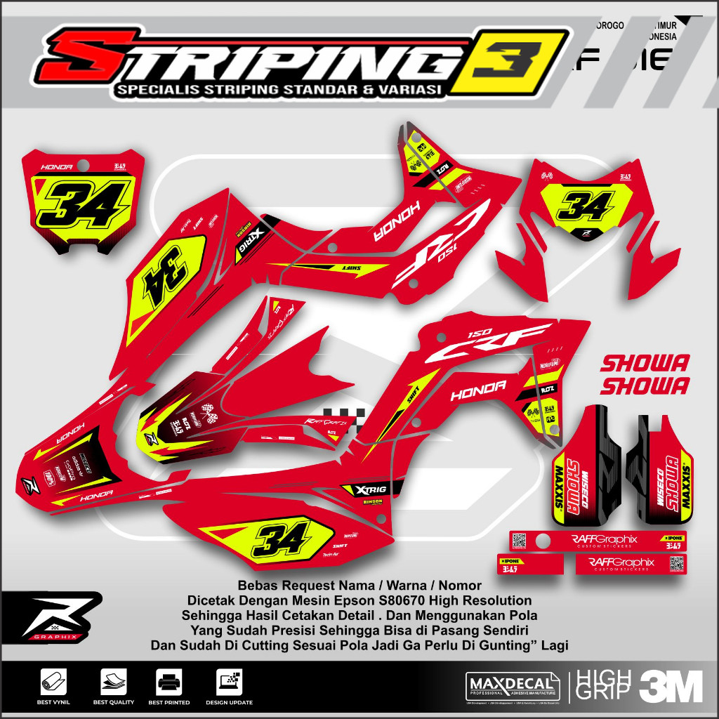 Decal CRF 150 Keren/ Decal CRF Biru/Decal CRF 150 Full Body