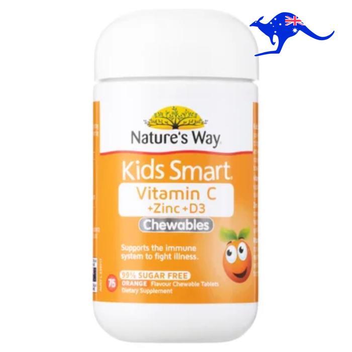 NATURE'S WAY Kids Vitamin C + Zinc D3 Natures Calcium D Eye Gummies - C Zinc +D3 Chew