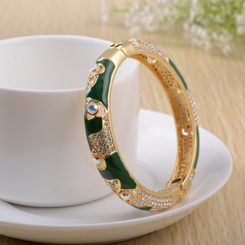 Cloisonné Bracelet Gold-Plated Bangle