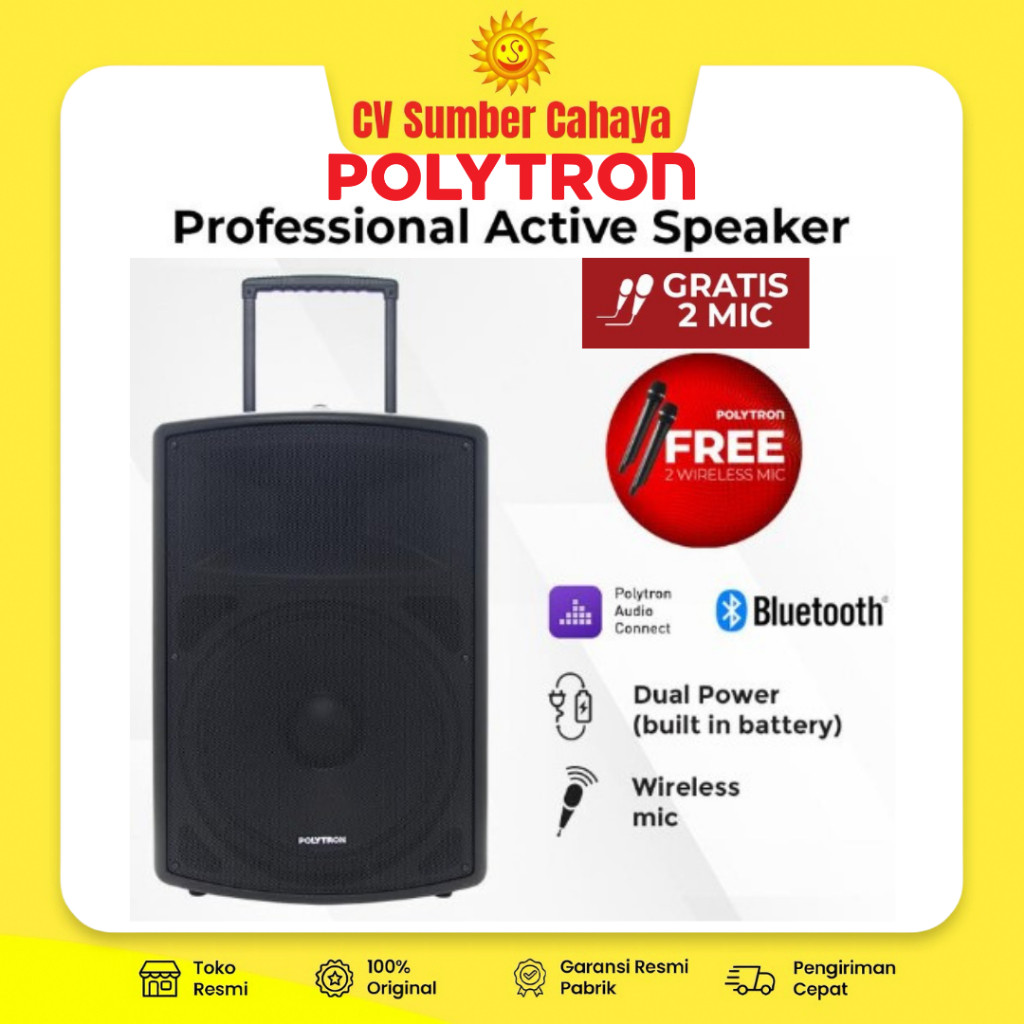 Polytron Speaker Aktif 15 Inch PAS PRO15F3 Bluetooth Indoor Outdoor PASPRO15F3 PAS PRO 15F3