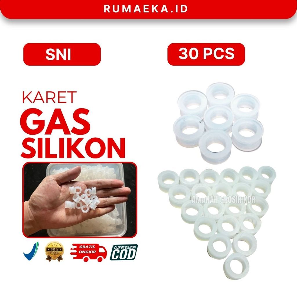 30 PCS - Karet Seal Regulator Gas LPG Putih Silikon Tebal Anti Bocor Tahan Panas 3 kg 5,5 kg 12 kg S