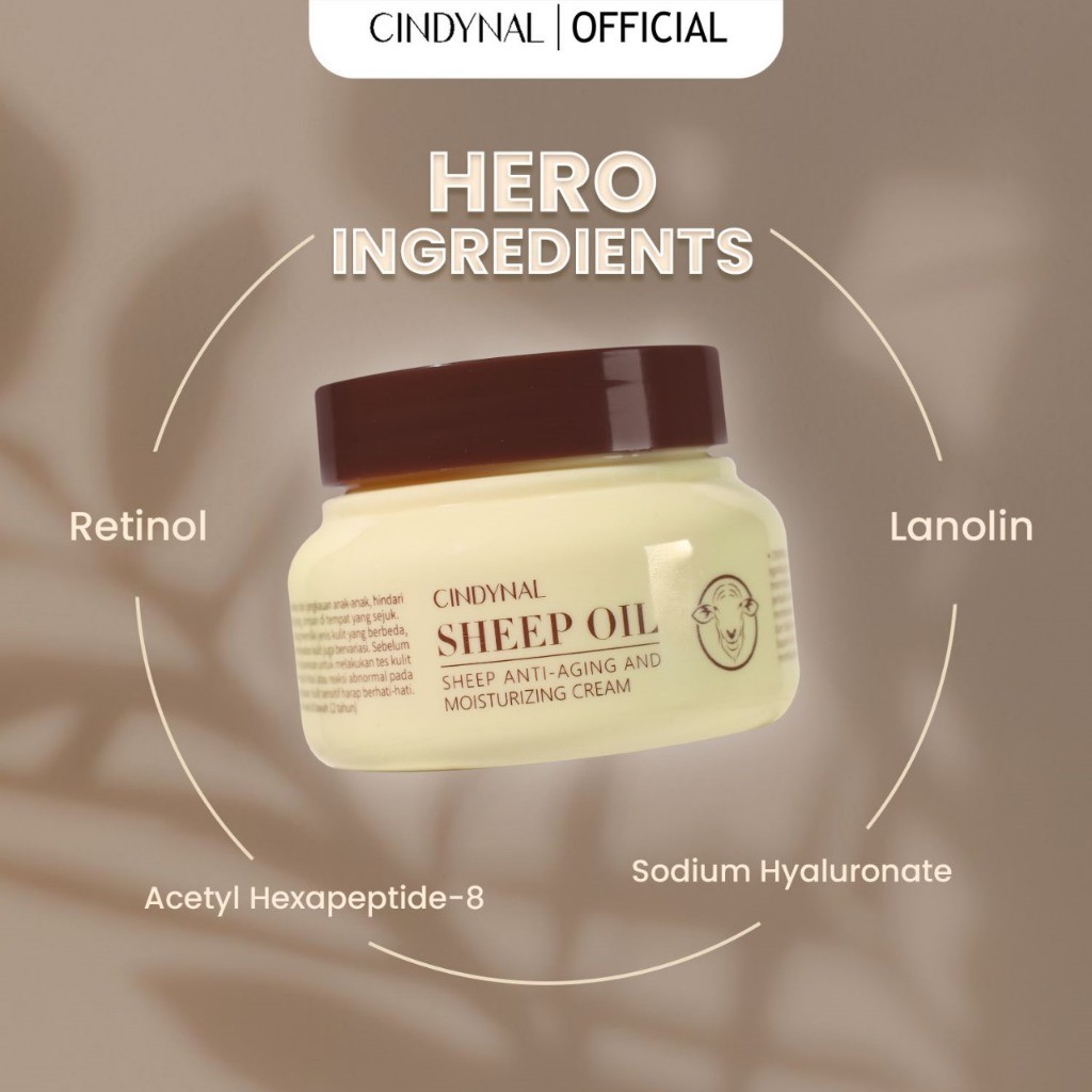 CINDYNAL- 120gr Sheep Oil Moisturizing Cream Pelembab Wajah