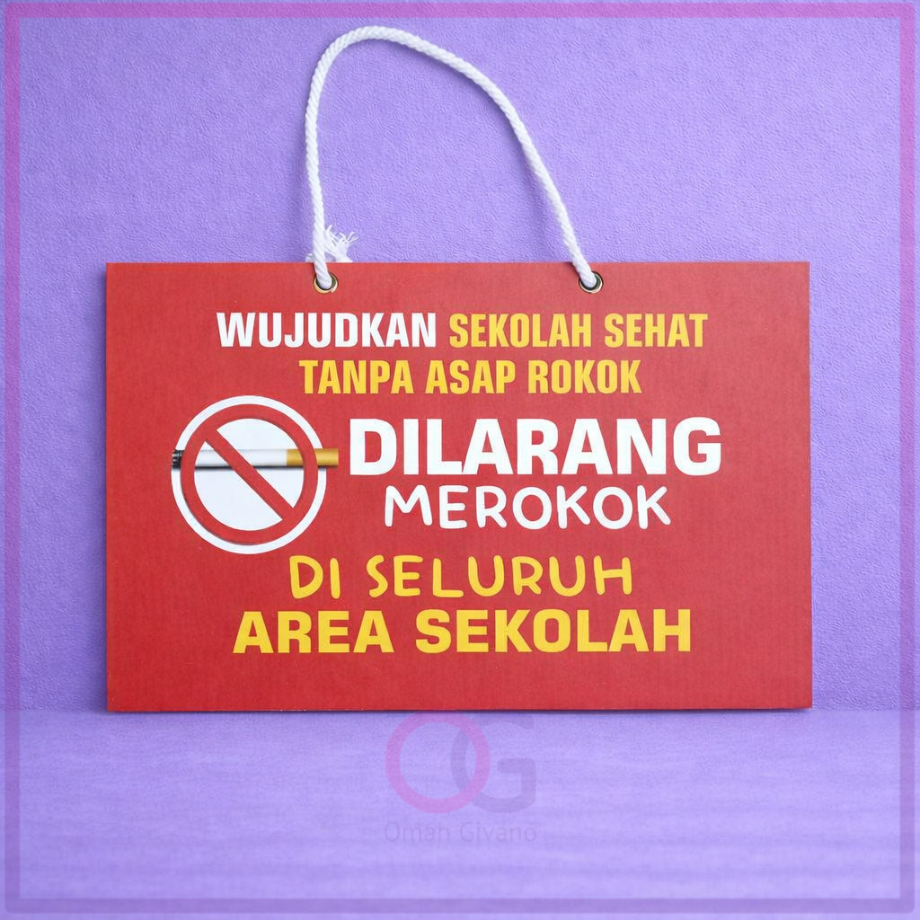 Hard Poster Dilarang Merokok di Area Sekolah - Sekolah Sehat Tanpa Asap Rokok