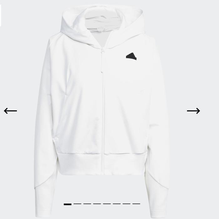 Jaket wanita adidas ZNE Full Zip Sweatshirt Original Branded SALE - Putih