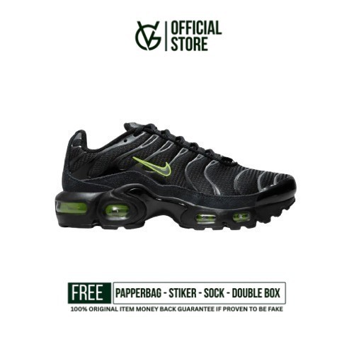 Sepatu Sneakers Nike Airmax Plus TN Black Volt GS 100% Original BNIB Sneakers Unisex Original Authen