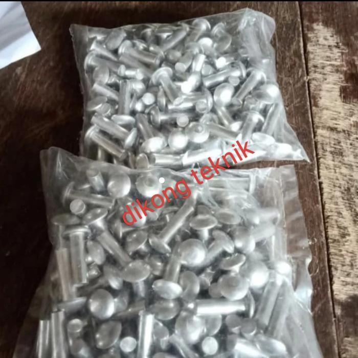 Paku Keling Aluminium M6 x 12-Paku Keling 6mm panjang 12mm (100pcs)