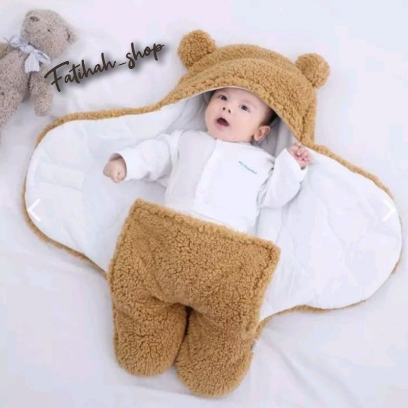 EMON SHOP - Selimut Bedong Bayi Bulu  Lembut Tebal