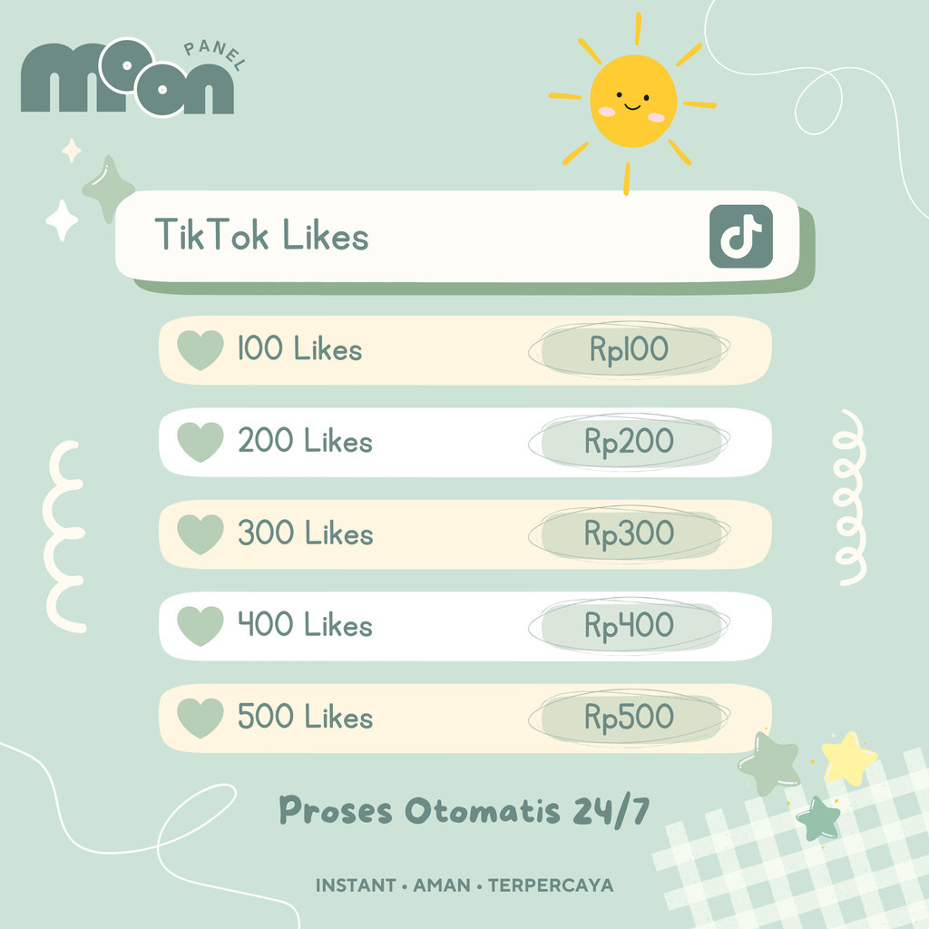 MOONPANEL – Liketiktok TikTok Likesss Permanen Global | Fast Like FYP Cepat Bergaransi | Beli Likes 