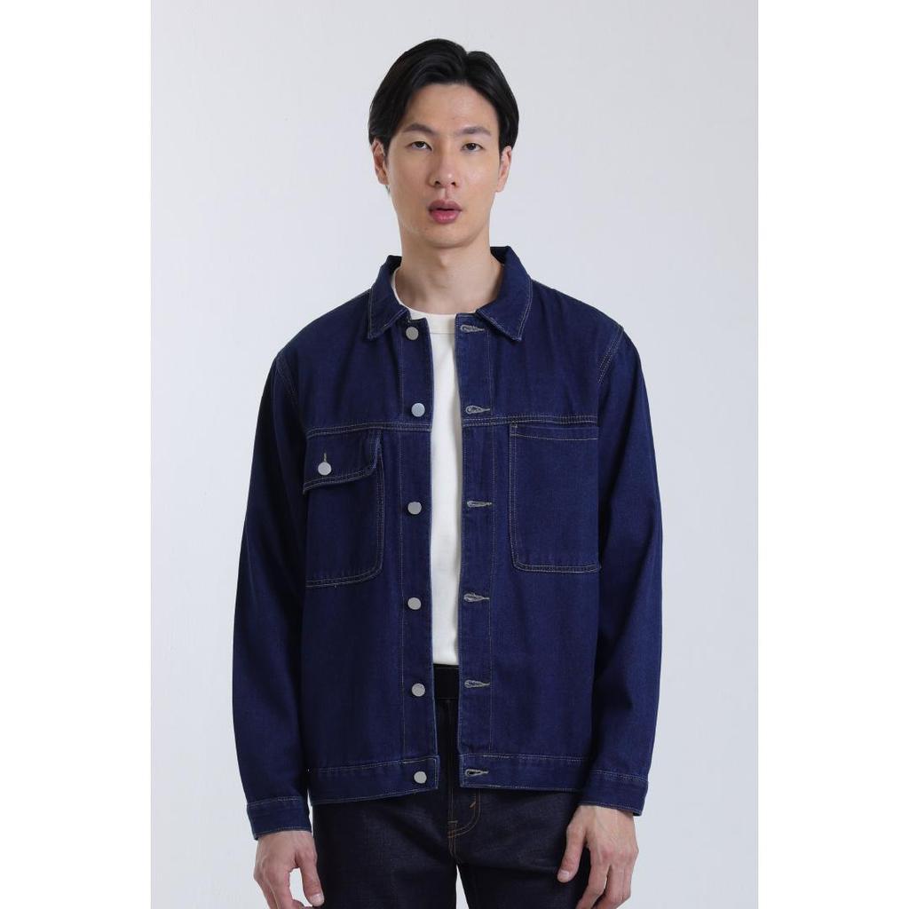Used 1968 - Braddy Jaket Jeans Pria Grit Overshirt Navy