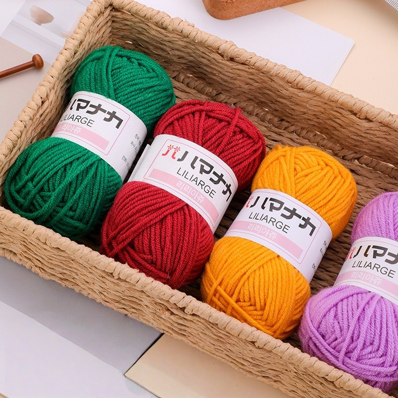 DIY 4 Plys Benang Rajut Serat Susu Halus Benang Rajut Tangan Katun Susu Benang Tenun Tangan