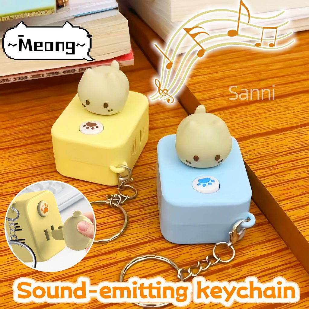[Hadiah Natal] Mainan Gantungan Kunci Kucing Lucu Gantungan Musik Mini Keychain Kucing Lucu Gantunga