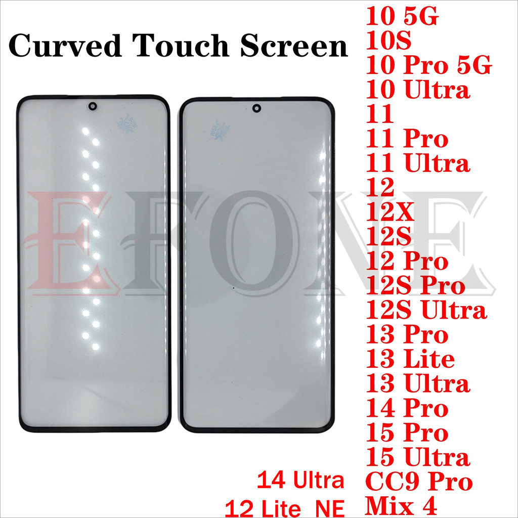 For Xiaomi Mi 10 10S 11 12 12X 12S 13 14 15 CC9 Pro Ultra Lite Mix 4 Curved Tou Screen LCD Outer Fro