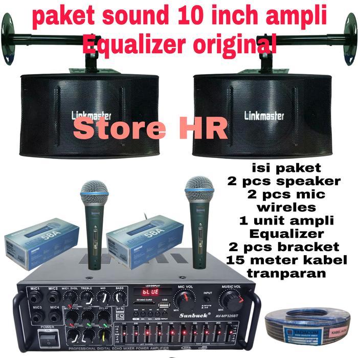 paket karaoke rumahan murah 10 inch linkmaster amplifier Equalizer