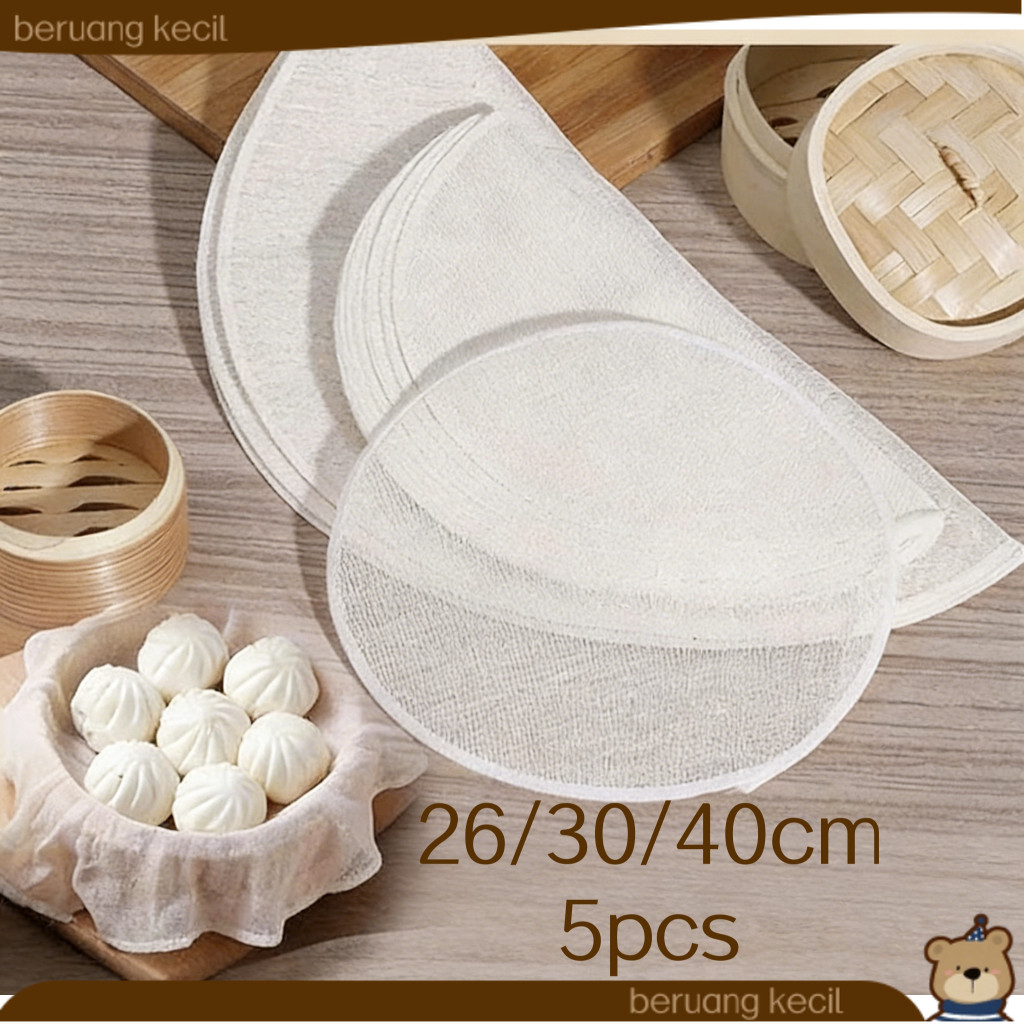 Isi 5/1set Kain Kukusan 26/30/40cm Anti Lengket Kain Nasi Kukus Kain Kukus Kain Alas Kukusan Dimsum 