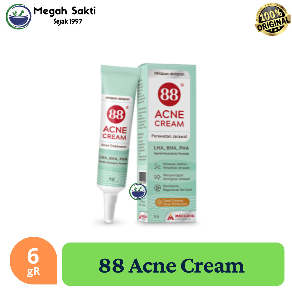 MGS - 88 Acne Cream  6 gR | Krim Anti Acne Spot Cream LHA BHA PHA Gentle Keratolytic Formula