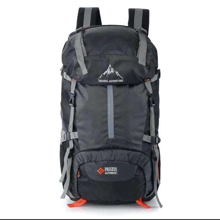 PROMO  Tas ransel Gunung 60 Liter Murah/Tas Camping/Tas Keril - abu hitam