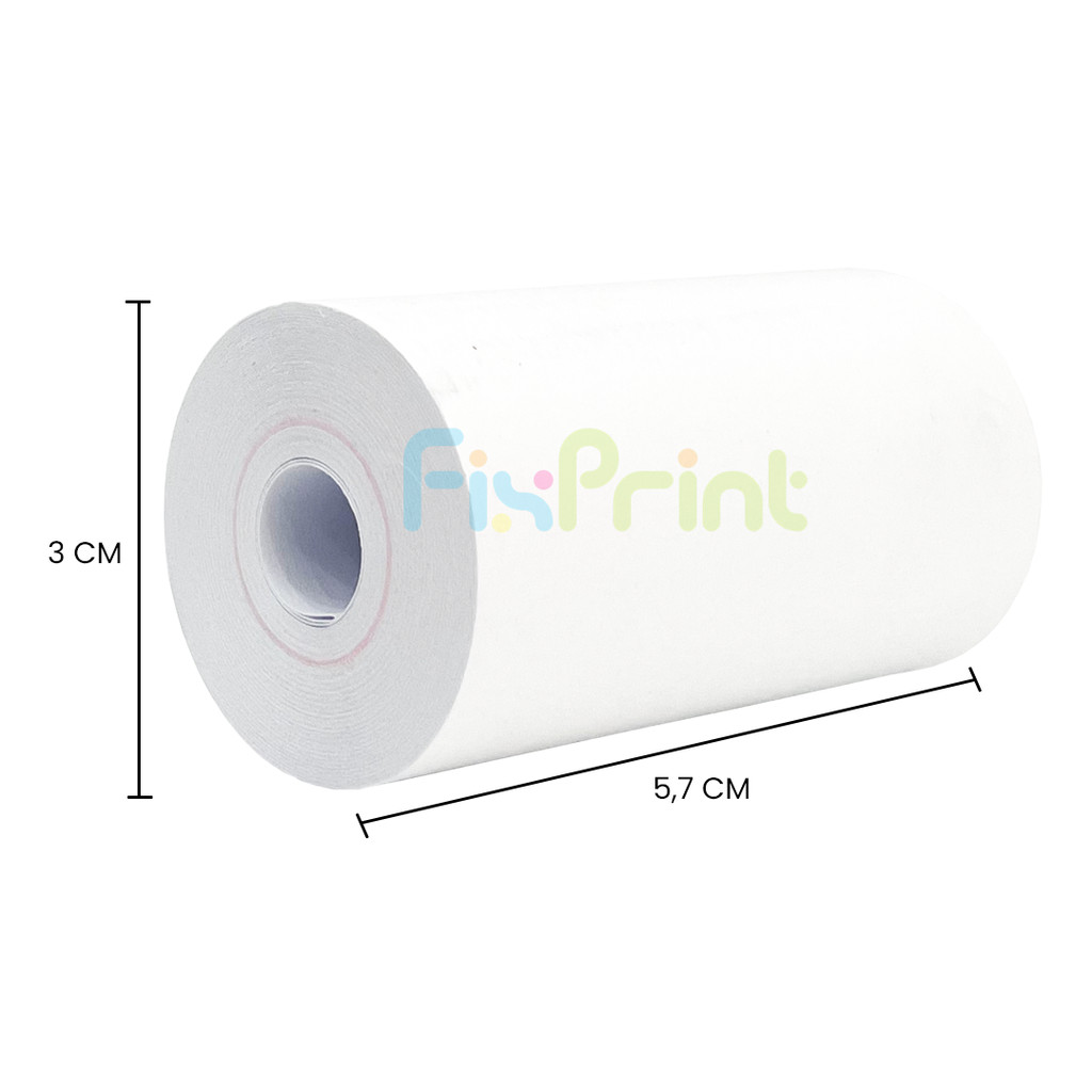FixPrint Kertas Thermal 57x30mm / 57 x 30 / 57x30 mm Struk Kasir Coreless