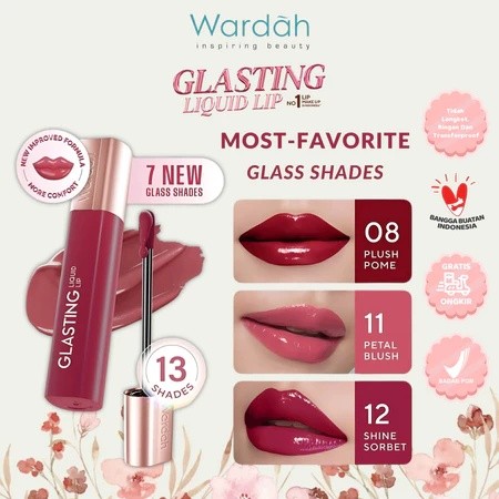 [NEW&BPOM]Wardah Glasting Liquid Lip 3.5 gr - Lipstick Glossy Transferproof Ringan - Lipcream