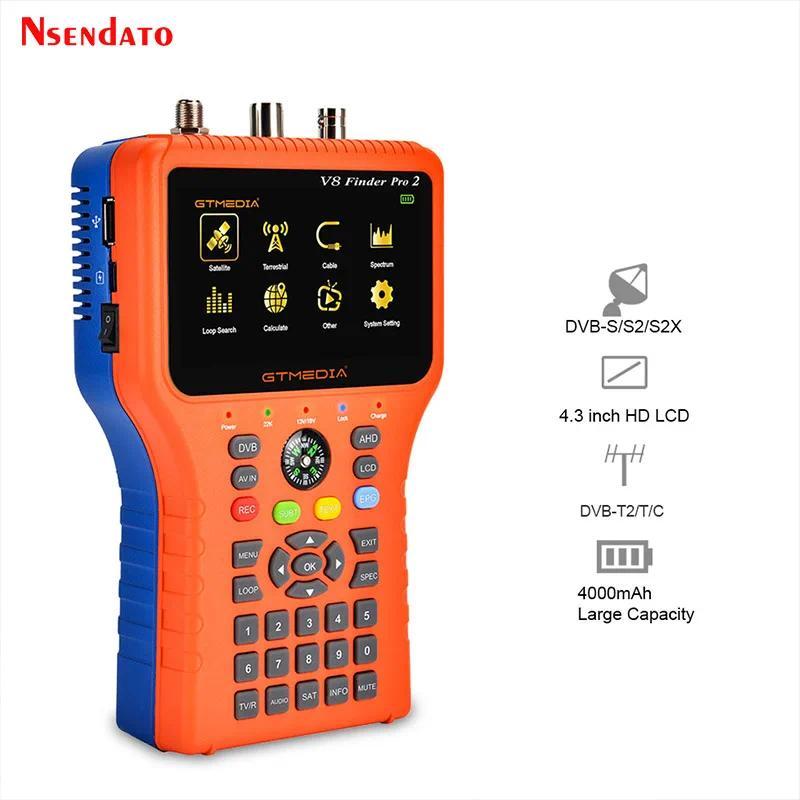 GTMEA V8 Sat Finder Pro 2 HD DVB-T2 Satellite Signal Satfinder DVB-S2X/S2/S/T2/T/C Auto Calculate An