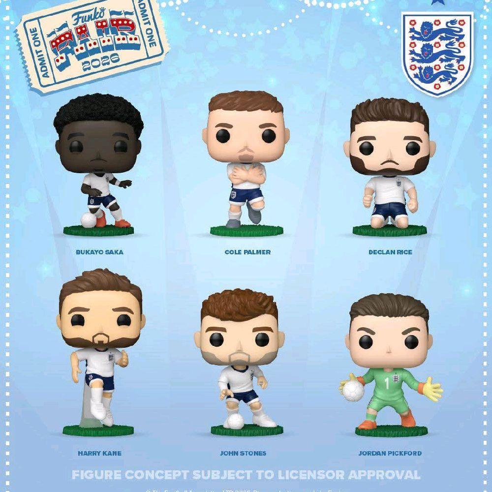 ORIGINAL Funko Pop England Football Soccer Harry Kane Bukayo Saka Cole Palmer John Stones Declan Ric