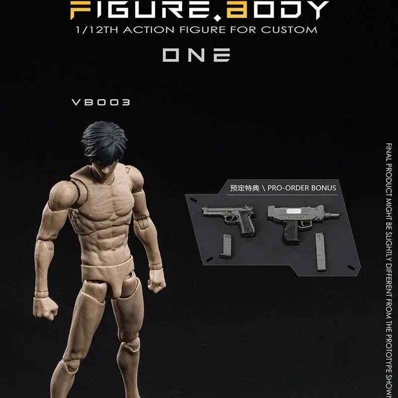 In Stock 1/12 Scale VTOYS X BMS Toys Super Flexible VB002 White VB003 Yellow 16.5cm Male Muscle Join