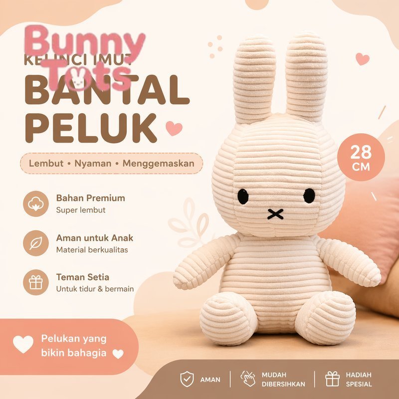 boneka kelinci plush lembut bantal tidur hadiah bayi anak dekorasi rumah lucu teman peluk