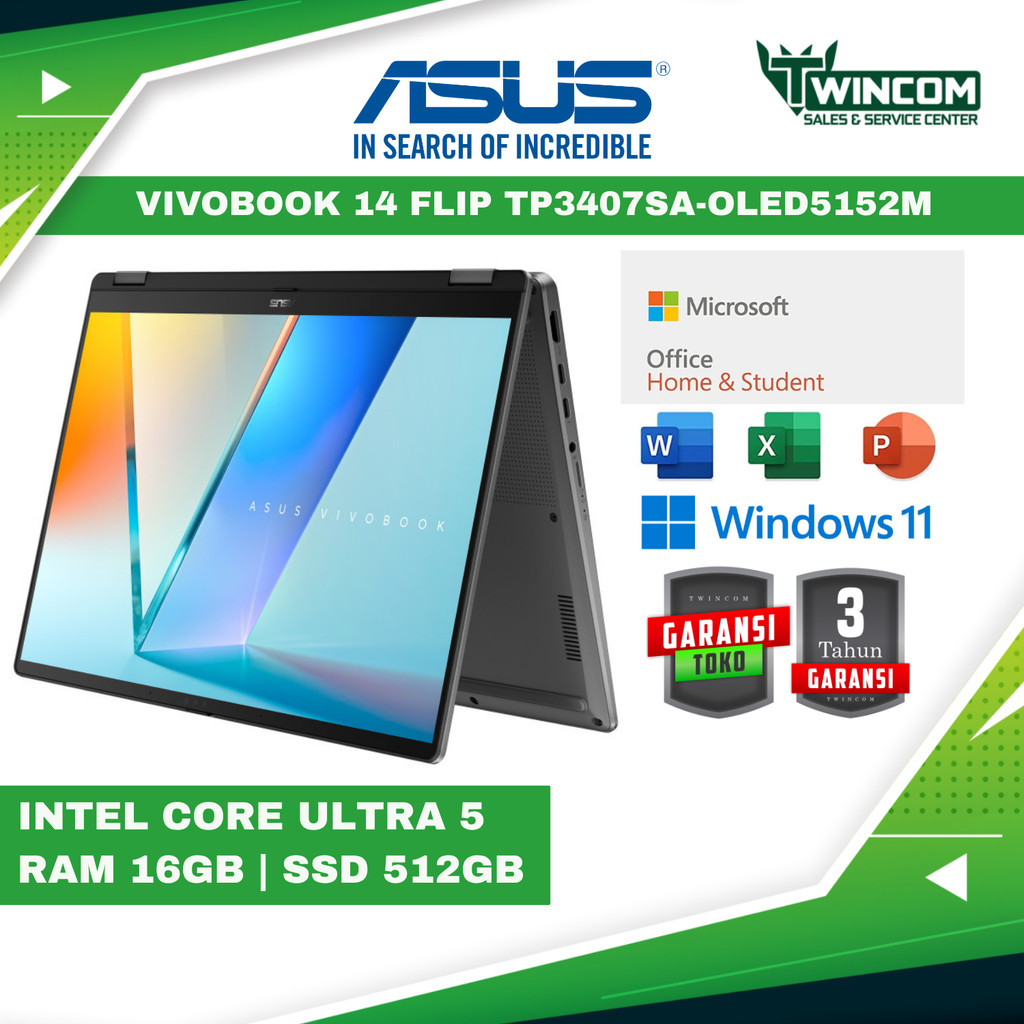 ASUS Vivobook 14 Flip TP3407SA Ultra 5 226V 512GB SSD 16GB OLED