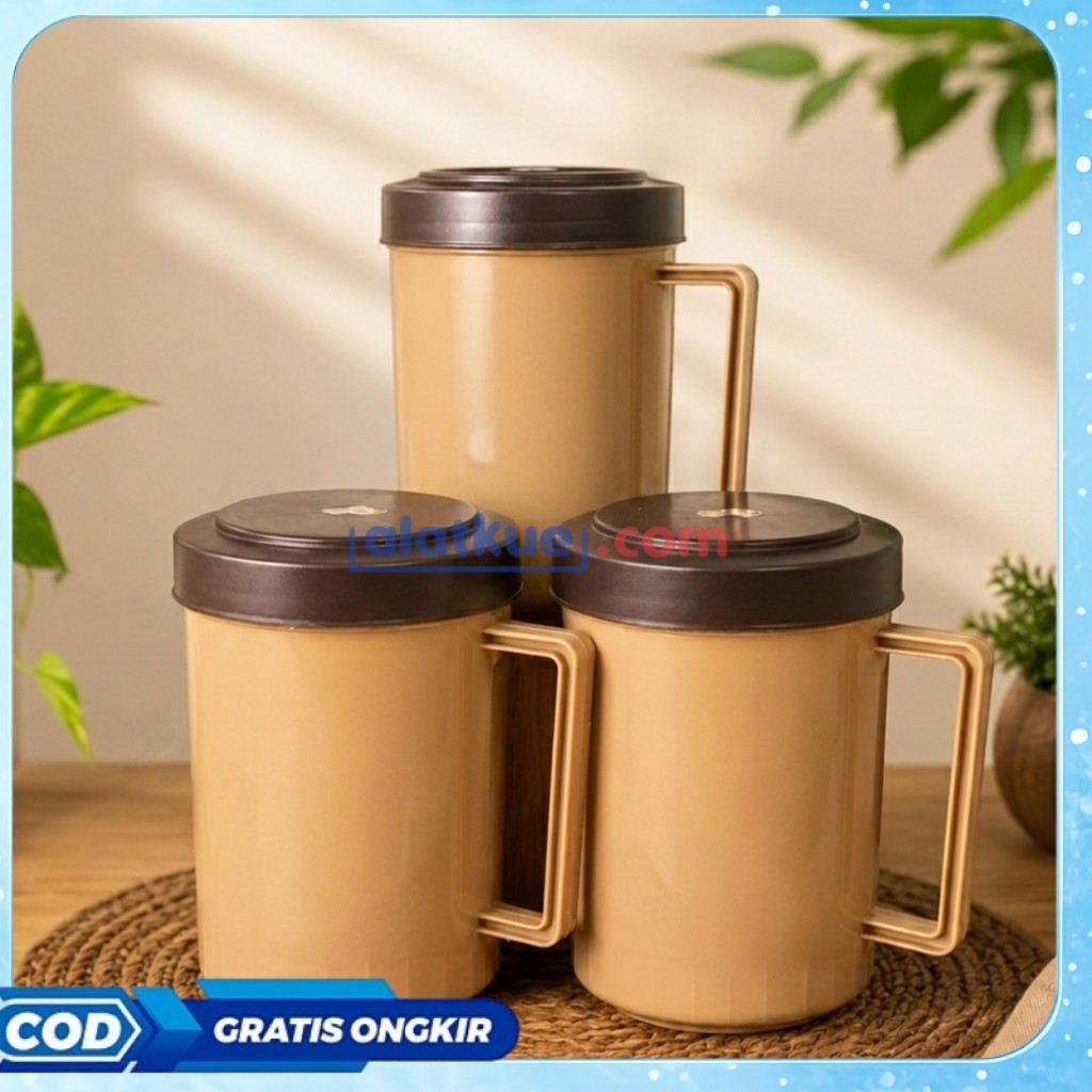 MUG GELAS TUTUP CHOCO /Gelas Plastik Jumbo Mug+Tutup / Cangkir Plastik gagang tutup/ MUG SINCHAN CAP